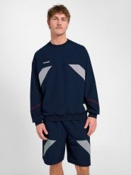 Bluza Hummel World 26. Niebieskie bluzy sportowe damskie HUMMEL, uniwersalny, bez wzorów, z materiału, bez ramiączek, bez kaptura. Za 266.00 zł.