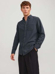 Jack & Jones Koszula "Brook" w kolorze czarnym rozmiar: L. Czarne koszule męskie Jack & Jones, l, bez wzorów, z bawełny, bez kołnierzyka, bez ramiączek. Za 74.63 zł.