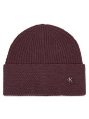Calvin Klein Czapka LV04F8118G Bordowy. Czerwone czapki zimowe damskie CALVIN KLEIN, z wełny. Za 169.99 zł.