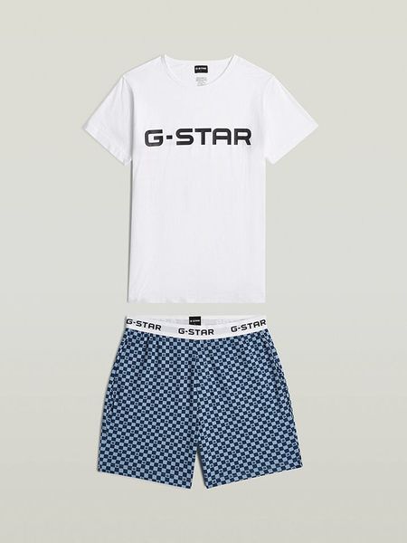 G-Star Piżama w kolorze niebiesko-białym rozmiar: XL. Białe piżamy męskie G-Star, xl, bez wzorów, z bawełny, bez ramiączek. Za 133.95 zł.