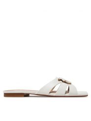PINKO Klapki Marli 09 SD0313P003 Biały. Białe klapki damskie Pinko, bez wzorów, ze skóry, bez obcasa. Za 759.99 zł.
