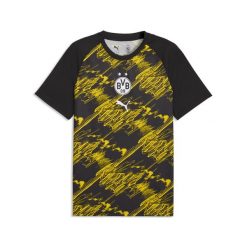Męska koszulka na rozgrzewkę Borussia Dortmund PUMA. Czarne t-shirty sportowe męskie Puma, m, bez ramiączek, do piłki nożnej. Za 279.00 zł.