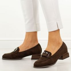 D.Brązowe półbuty damskie, mokasyny M.Daszyński Sa267-2. Brązowe mokasyny damskie M.Daszyński, z zamszu. Za 199.00 zł.