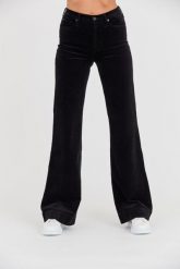 7 FOR ALL MANKIND Czarne damskie spodnie Modern Dojo Velvet, Rozmiar 29. Czarne spodnie materiałowe damskie 7 FOR ALL MANKIND, bez wzorów. W wyprzedaży za 599.99 zł.