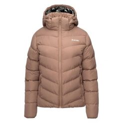 Kurtka Ocieplana Damska Zimowa Varmi. Brązowe kurtki damskie Hi-tec, na zimę, bez wzorów, z puchu, bez kaptura. Za 331.99 zł.