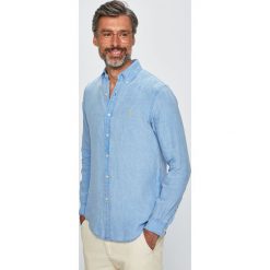 Polo Ralph Lauren - Koszula. Niebieskie koszule męskie Polo Ralph Lauren, m, bez wzorów, ze lnu, bez kołnierzyka, bez ramiączek. W wyprzedaży za 399.90 zł.