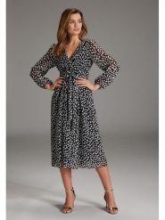 SWING Sukienka w kolorze czarnym rozmiar: 48. Czarne sukienki damskie Swing, bez wzorów, z tkaniny, bez kołnierzyka, bez ramiączek, midi. Za 226.24 zł.