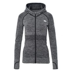 Damska bluza z kapturem zapinana na zamek IQ Intelligence Quality Iwero. Szare bluzy sportowe damskie IQ, l, bez wzorów, z elastanu, bez ramiączek, długie, z kapturem. Za 219.16 zł.