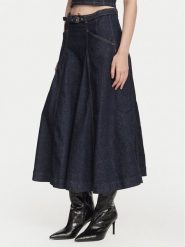 Guess Spódnica jeansowa W6YD03 D1348 Granatowy Regular Fit. Niebieskie spódniczki damskie Guess, z aplikacjami, z bawełny. Za 524.99 zł.