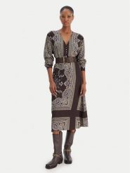 Liu Jo Sukienka codzienna MF5394 TS117 Brązowy Regular Fit. Brązowe sukienki damskie Liu Jo, na co dzień, bez wzorów, z syntetyku, wizytowe, bez kołnierzyka, bez ramiączek, proste. Za 989.99 zł.