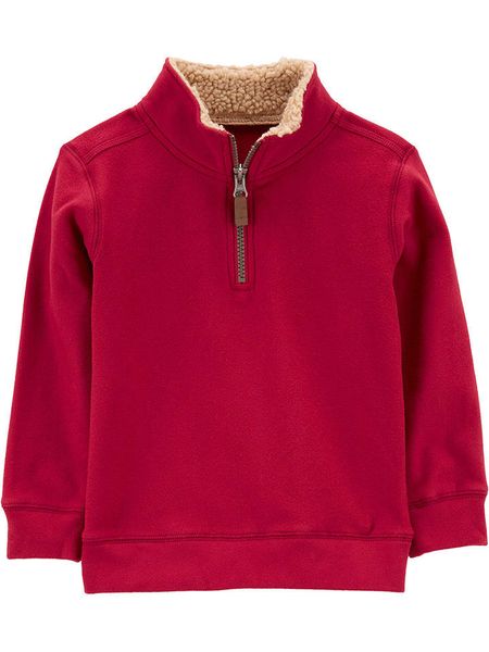 Carter's Bluza w kolorze czerwonym rozmiar: 62. Czerwone bluzy i bluzki niemowlęce Carter´s, bez wzorów, ze skóry, bez ramiączek, bez kaptura. Za 39.31 zł.