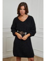 L'armoire de Suzette Sukienka dzianinowa w kolorze czarnym rozmiar: 34/36. Czarne sukienki damskie L'armoire de Suzette, na co dzień, l, bez wzorów, z dzianiny, klasyczne, bez kołnierzyka, bez ramiączek, midi, proste. Za 121.80 zł.