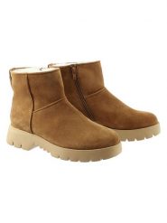 Högl Skórzane botki "Anton" w kolorze karmelowym rozmiar: 39. Brązowe botki damskie HÖGL, z wełny, bez obcasa, bez zapięcia. Za 501.57 zł.