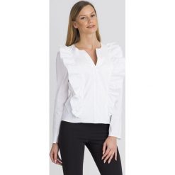 BLUZKA Patrizia Pepe. Białe bluzki damskie Patrizia Pepe, bez wzorów, z tkaniny, bez kołnierzyka, bez ramiączek. Za 533.40 zł.