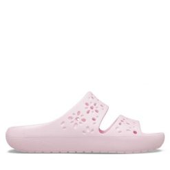 Klapki Crocs. Czerwone klapki damskie Crocs, bez wzorów, bez obcasa. Za 139.99 zł.
