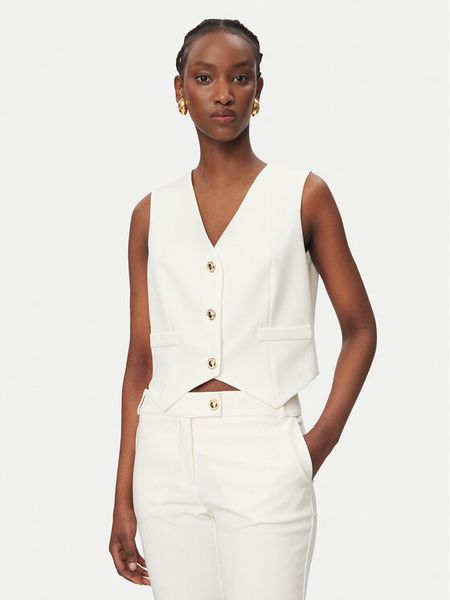 Rinascimento Kamizelka garniturowa CFC0128644003 Biały Regular Fit. Białe kamizelki damskie RINASCIMENTO, s, z syntetyku. Za 339.99 zł.