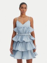 Fracomina Sukienka koktajlowa FQ26SD1007W83101 Niebieski Regular Fit. Niebieskie sukienki damskie Fracomina, s, bez wzorów, z syntetyku, wizytowe, bez kołnierzyka, bez ramiączek. Za 1,189.00 zł.