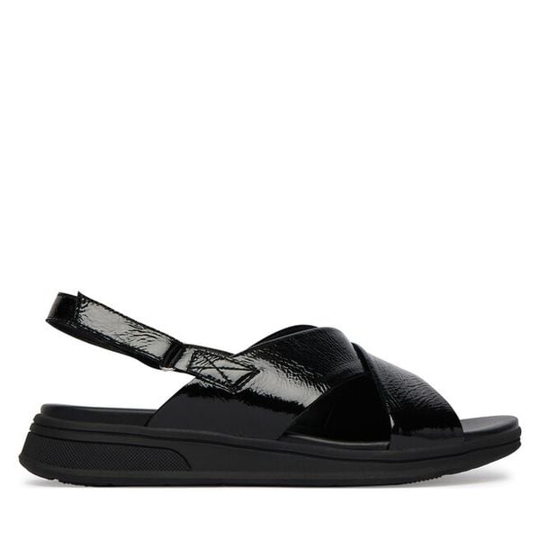 Sandały Caprice. Czarne sandały damskie Caprice, bez wzorów, bez obcasa, na płaskiej podeszwie. Za 329.99 zł.