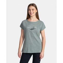 Damska bawełniana koszulka Kilpi NELLIM-W. Zielone t-shirty damskie Kilpi, bez wzorów, z bawełny, bez kołnierzyka. Za 50.25 zł.