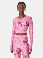 Versace Jeans Couture Bluzka 80HAH218 JS532 Niebieski Slim Fit. Niebieskie bluzki damskie Versace Jeans Couture, bez wzorów, z jeansu, bez kołnierzyka, bez ramiączek. Za 859.99 zł.