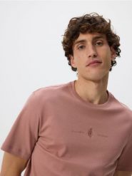 T-shirt regular z haftem - jasnofioletowy. Fioletowe t-shirty męskie Reserved, l, bez wzorów, z bawełny, bez kołnierzyka. Za 69.99 zł.