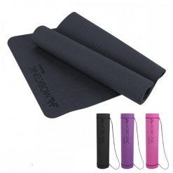 Mata do jogi fitness i pilatesu pasek 6 mm antypoślizgowy. Czarne paski męskie MOBICLINIC, bez wzorów, z materiału. Za 114.95 zł.