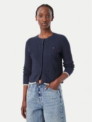 Tommy Jeans Kardigan DW0DW23458 Granatowy Regular Fit. Niebieskie kardigany damskie Tommy Jeans, s, bez wzorów, z jeansu. Za 409.99 zł.