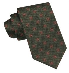 Klasyczny, Męski Krawat - Szeroki - Chattier - Zieleń, Groszki. Zielone krawaty i muchy męskie Chattier, bez wzorów, z tkaniny, eleganckie. Za 49.00 zł.