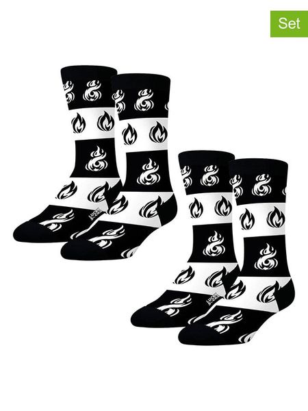 Lucky Socks Skarpety (2 pary) w kolorze czarno-białym rozmiar: 36-40. Białe skarpetki męskie Lucky Socks, bez wzorów, prążkowane. Za 34.99 zł.