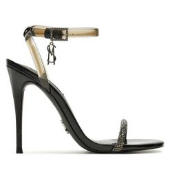 Sandały Steve Madden. Czarne sandały damskie Steve Madden, bez wzorów, bez obcasa, na szpilce. Za 319.99 zł.