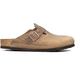 Klapki męskie Birkenstock Boston. Brązowe klapki i japonki męskie Birkenstock, z materiału. Za 682.95 zł.
