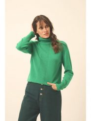Just Cashmere Kaszmirowy golf w kolorze zielonym rozmiar: XXL. Zielone golfy damskie Just Cashmere, xxl, bez wzorów, z kaszmiru, bez ramiączek. Za 473.95 zł.