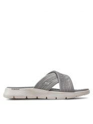 Skechers Klapki Go Walk Flex Sandal-Impressed 141420/GRY Szary. Szare klapki damskie Skechers, bez wzorów, z materiału, bez obcasa. Za 199.99 zł.