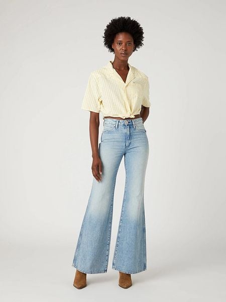 Wrangler Bluzka w kolorze żółtym rozmiar: M. Żółte bluzki damskie Wrangler, m, bez wzorów, bez kołnierzyka, bez ramiączek. Za 121.99 zł.