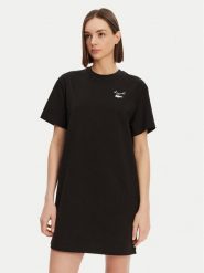 Lacoste Sukienka codzienna EF9573 Czarny Regular Fit. Czarne sukienki damskie Lacoste, na co dzień, bez wzorów, z bawełny, bez kołnierzyka, bez ramiączek, proste. Za 329.99 zł.