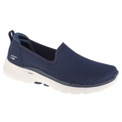 Buty sportowe Sneakersy damskie, Go Walk 6 - Clear Virtue. Niebieskie buty sportowe na co dzień damskie Skechers, bez wzorów, trekkingowe. Za 490.00 zł.