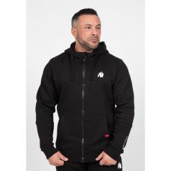 Leon Bluza z kapturem zapinana na suwak - Czarny. Czarne bluzy sportowe męskie GORILLA WEAR. Za 295.00 zł.
