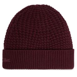 Czapka Lacoste. Czerwone czapki męskie Lacoste, na zimę, bez wzorów. Za 309.99 zł.