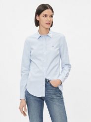 Gant Koszula Slim Stretch Oxford 4300141 Błękitny Slim Fit. Niebieskie koszule damskie Gant, bez wzorów, z bawełny, bez kołnierzyka, bez ramiączek. Za 349.99 zł.