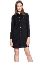 LEE WORKSHIRT DRESS DAMSKA SUKIENKA BLACK L50SMR01 112111405. Czarne sukienki damskie Lee, l, bez wzorów, bez kołnierzyka, bez ramiączek. Za 189.99 zł.
