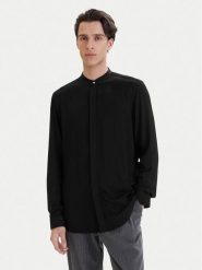 HUGO Koszula Kaleb 50554719 Czarny Slim Fit. Czarne koszule męskie Hugo, m, bez wzorów, z wiskozy, bez kołnierzyka, bez ramiączek. Za 499.99 zł.