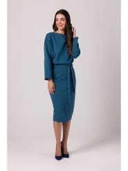 Be Wear Sukienka w kolorze niebieskim rozmiar: S. Niebieskie sukienki damskie Be Wear, s, bez wzorów, z tkaniny, bez kołnierzyka, bez ramiączek, midi. Za 224.62 zł.