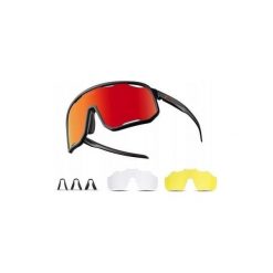 Okulary sportowe polaryzacyjne z wymiennymi szkłami ROCKBROS. Brązowe okulary przeciwsłoneczne męskie ROCKBROS. Za 142.74 zł.