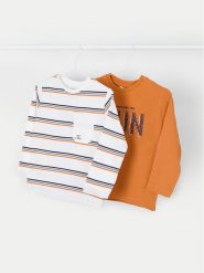 Mayoral Komplet 2 bluzek 4053 Pomarańczowy Regular Fit. Brązowe t-shirty chłopięce Mayoral, bez wzorów, z bawełny, bez ramiączek. Za 79.99 zł.