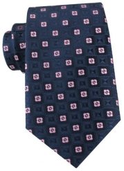 Granatowy Krawat w Różowe Groszki - Alties. Niebieskie krawaty i muchy męskie Alties, bez wzorów, z tkaniny, eleganckie. Za 55.00 zł.
