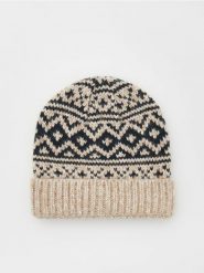 Wzorzysta czapka - beżowy. Brązowe czapki męskie Reserved, bez wzorów. W wyprzedaży za 39.99 zł.