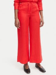 Tommy Hilfiger Spodnie materiałowe WW0WW48970 Pomarańczowy Wide Leg. Brązowe spodnie materiałowe damskie Tommy Hilfiger, bez wzorów, ze lnu. Za 489.99 zł.