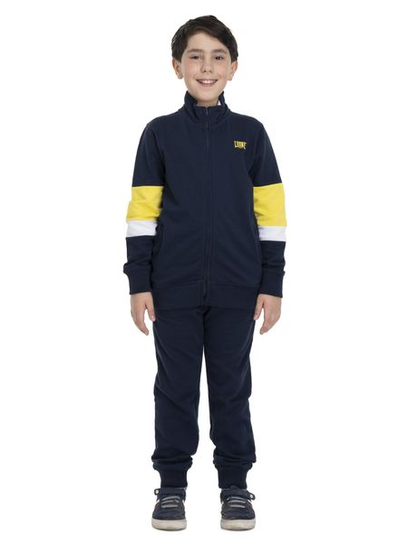 Bluza z bawełna z pełny zamek błyskawiczny na co dzień. Niebieskie bluzy bez kaptura męskie LEONE 1947 APPAREL, xl, z bawełny. Za 168.36 zł.