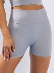 Szorty sportowe z ozdobnymi przeszyciami - szary. Szare spodenki sportowe damskie Sinsay, l. Za 32.99 zł.