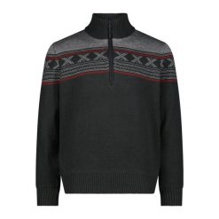 Sweter dzianinowy z kołnierzem na zamek CMP. Czarne swetry męskie CMP, m, bez wzorów, z dzianiny, bez kołnierzyka. Za 385.50 zł.